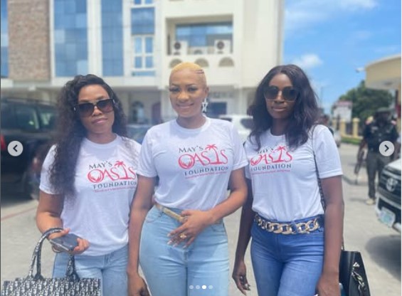 May's Oasis Foundation team members wearing foundation shirts